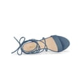 thumbnail image 4 of BLISSFUL STEP Women's Shoes Faux Suede Lace Up Block Heel Slingback Open Toe Sandals Haze Blue 11, 4 of 7