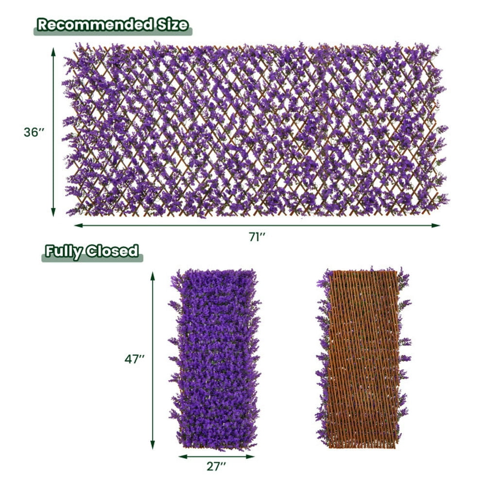 Resenkos Hedges Fence,Faux Hedge Panels,Decorative Faux Purple Eucalyptus Fencing Panel with Real Willow Frame for Balcony Patio