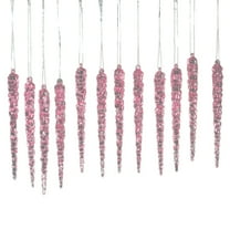 Christmas Tree Ornaments 12 Pack Clear Acrylic Icicle Hanging Decorations 5.12 Inch for Xmas Tree Winter Holiday Party Wedding Home Decoration Supplies, Festive Ice Pendants