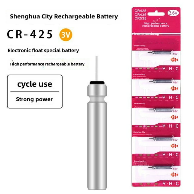 Yihua City CR425 Rechargeable Lithium Battery for Electronic Floats - Premium Night Fishing Accessory with Long-Lasting Performance, Accurate Depth Sensing, and Compact Design (1 Piece)