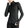 Women's Full Zip Up Running Track Jacket Longsleeved Yoga Sportswear
