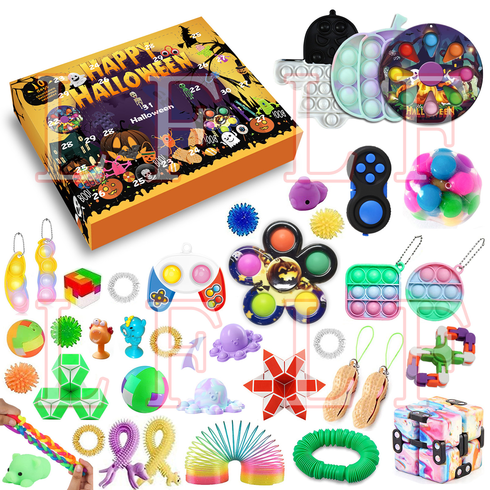 41Pcs Fidget Toy Advent Calendar 2021 Halloween Countdown Calendar 30 