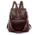 thumbnail image 1 of LHSHID Women PU Leather Backpack Fashion Rucksack New Designer Shoulder Bag Large Capacity Travel Backpacks School Bags Mochila Mujer, 1 of 6