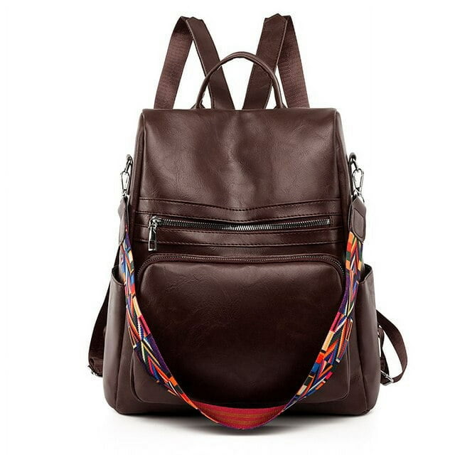 LHSHID Women PU Leather Backpack Fashion Rucksack New Designer Shoulder Bag Large Capacity Travel Backpacks School Bags Mochila Mujer