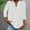 White, variant on ZZwxWA 3/4 Sleeve Linen Tops for Women 2025 Loose Fit V Neck Button Down Shirts Cute Solid Summer Beach Tee Shirts
