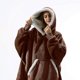 thumbnail image 1 of Mike-Manta de franela con mangas, sudaderas con capucha de invierno, jersey para mujer y hombre, manta de TV de lana, 1 of 5