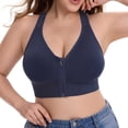 thumbnail image 5 of Mifsaly Plus Size Front Closure Bra for Women Wireless Sports Bralette with Zipper Wide Straps Full Coverage Support Comfort Bras Workout Underwear, 5 of 6