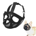 thumbnail image 1 of Short Snout Dog Muzzle Bulldog Muzzle Drinkable Adjustable Breathable Mesh for Training Biting Barking, 1 of 8
