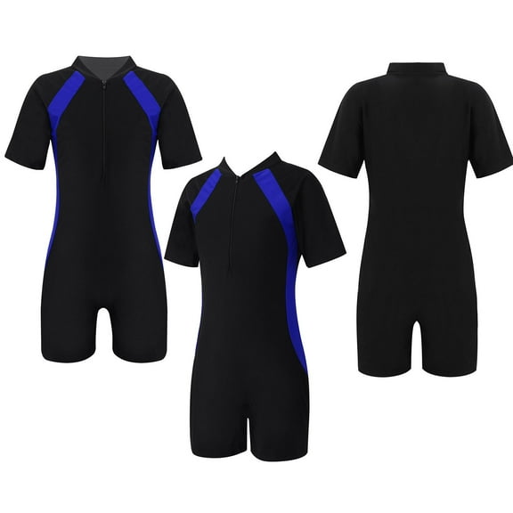 Linjinx Kids Boys Girls One Piece Swimsuits Rushguard Wetsuits Bathing Suit Swimwear Swimming Costume Dark Navy XL