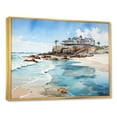 thumbnail image 2 of Designart "Coastal Dream House On The Horizon I" Coastal Pier Floater Framed Canvas Wall Art, 2 of 5