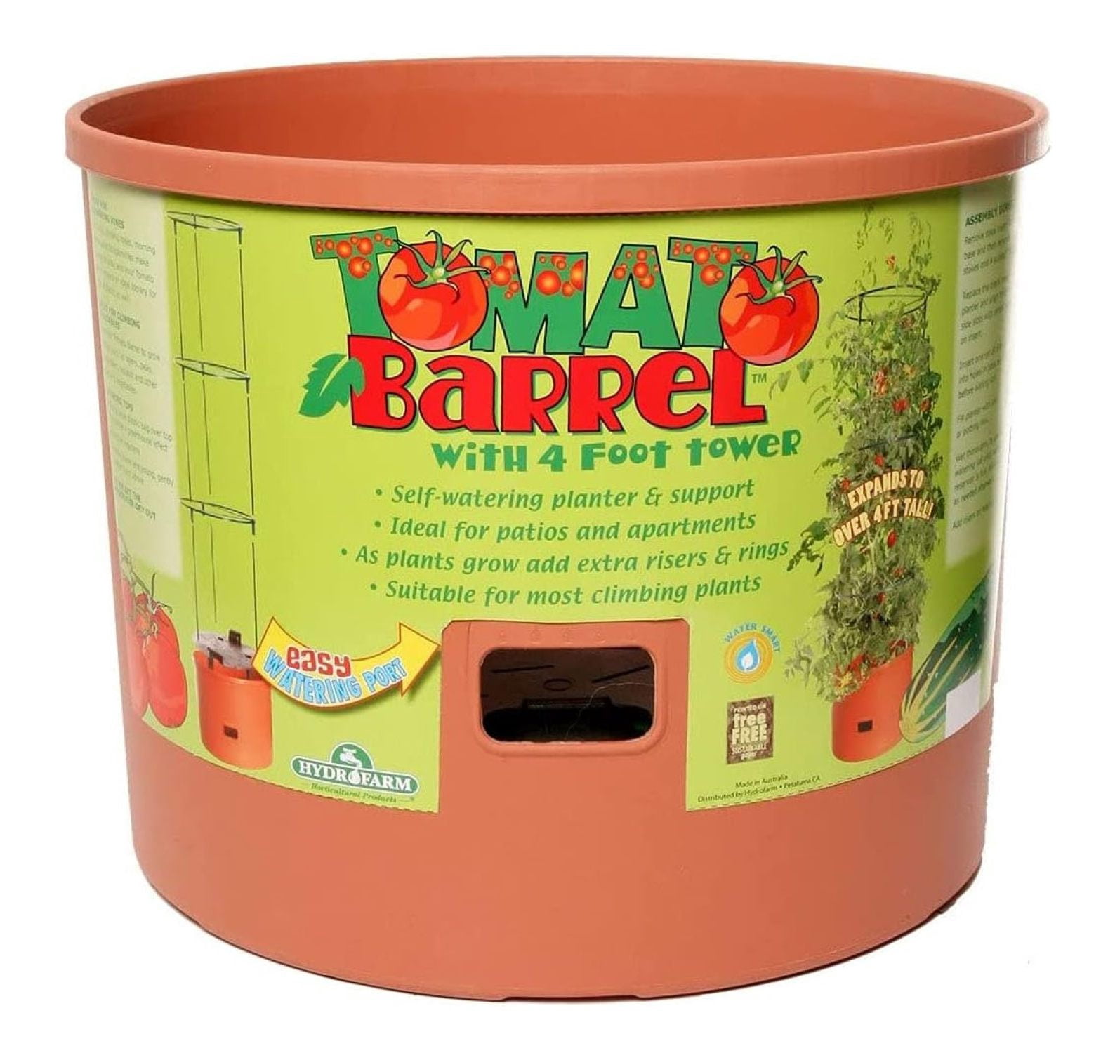 Tomato Planter with Tower - 4' Heavy Duty Plant Support for Tomatoes, Beans & Climbing Plants - Self-Watering, Lightweight Garden Trellis - Green