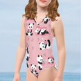 thumbnail image 3 of SEANATIVE Quick Dry One-Piece Swimsuit Size 3-4 Years Strawberry Panda Summer Sleeveless V Neck Bikini Leisure Kids Beach Swimwear Girls, 3 of 7