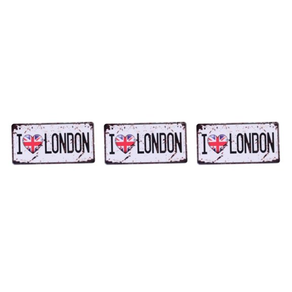Injueey Hojalata decorativa suspiro placa pintura para Bar hogar pared I Love Londen Type1