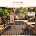 thumbnail image 6 of RUG ROBOT 8'x10' Waterproof Outdoor Rug, Reversible Plastic Straw Outside Rug for Backyard, Patio, Moroccan Indoor Outdoor Rug for Camping, Garden, Balcony, Camping & RV, Black/Brown, 6 of 11