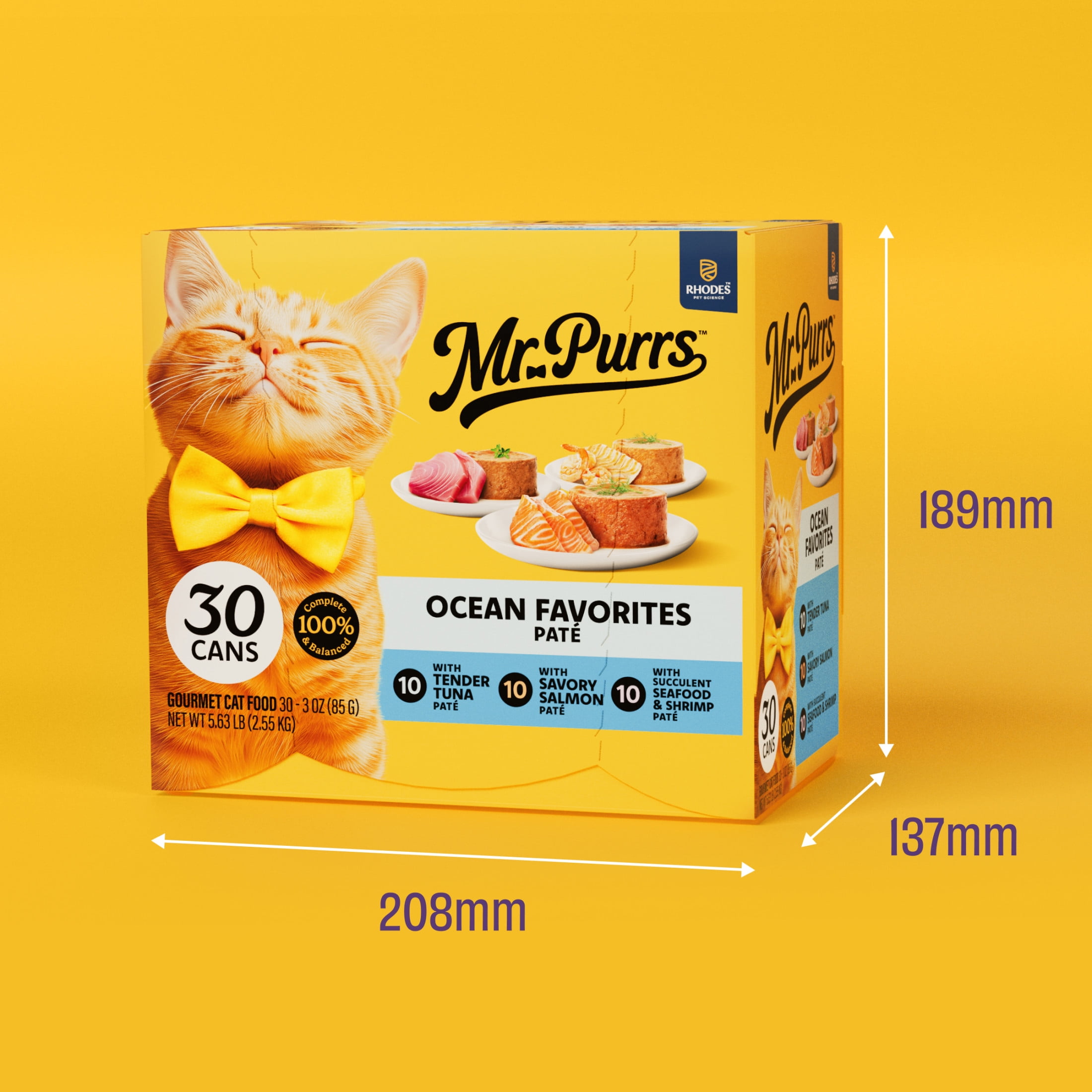 Mr Purrs Seafood Pate Wet Cat Food, 3 oz Can, Pack of 30