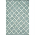 thumbnail image 3 of SAFAVIEH Dallas Jerrie Geometric Shag Runner Rug, Seafoam/Ivory, 2'3" x 8', 3 of 8