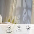 thumbnail image 6 of Zen Meditation Lotus Floral Semi Sheer Curtains Drapes for Living Room, Bedroom, French Doors Window 45 Inches Long, Green Floral Modern Art Rod Pocket Chiffon Curtain Drapery Voile Draperies Panel, 6 of 8