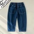 thumbnail image 4 of SJLDQY Kids Boy's Jeans Wide Leg Jeans for Boys Elastic Waist Lightweight Denim Trousers Comfy Childs Dailywear, 4 of 9