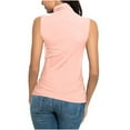 thumbnail image 5 of Brglopf Womens Plus Size Sleeveless T-Shirt Summer Trendy Mock Turtleneck Tank Tops Slim Fit Basic Stretchy Layer Tee Shirts(Pink,L), 5 of 9