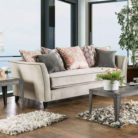 Furniture of America Amarla Transitional Style Premium Velvet Like Sofa