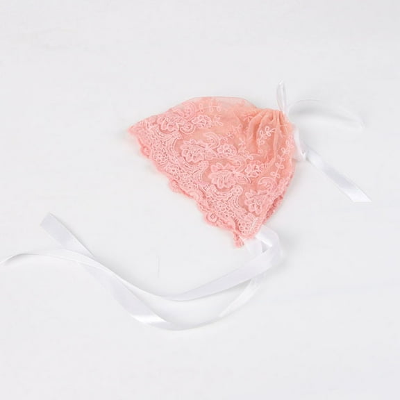 WHAMVOX Baby Lace Sun Hat Silk Ribbon Baby Hat Newborn Baby Girl 14.00X17.00X0.20CM Pink