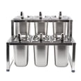 thumbnail image 1 of Condiment Dispenser Station, Stainless Steel Large Expandable Spice Rack With 1.6l And 2.2l Pans 2 Tier Removable Countertop Inclined Holder Commercial Food Dispenser For Sauce, 1 of 8