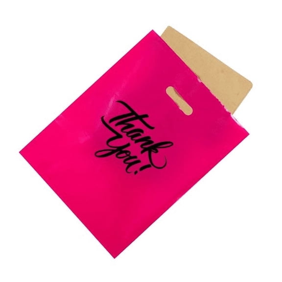 Pink Thank You Merchandise Bags 12x15, Retail Shopping Bags - Pack of 500