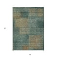 thumbnail image 3 of 5' X 8' Teal Blue Brown And Taupe Abstract Washable Indoor Outdoor Area Rug, 3 of 5