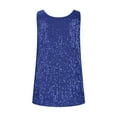 thumbnail image 5 of QLEICOM Tank Top for Women, Fashion Summer Casual Crew Neck Sequin Tees, Plus Size Women's Loose Fit Sleeveless Going out Tops Basic Racerback Top Shirts, 5 of 6