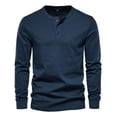 thumbnail image 1 of Blusas De Manga Larga Para Hombre Con Cuello Henley Y Camisa, 1 of 2