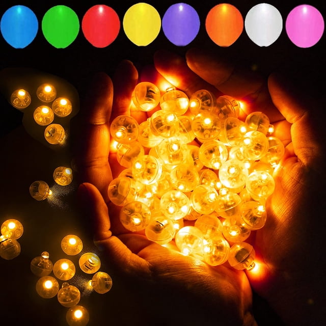 Luces LED para globos Aogist, color naranja, 200 unidades, para decoración