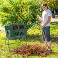 thumbnail image 2 of Costway Tumbling Composter 40 Gallon Garden Rotating Compost Bin with Dual Chamber Green, 2 of 10