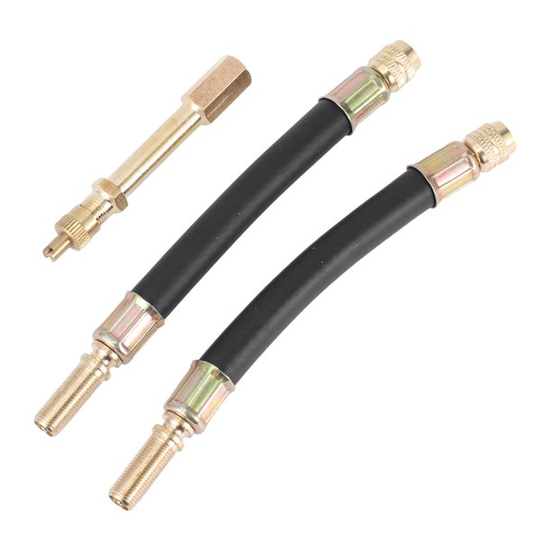 1 juego de extensión de válvula de llanta de cobre de 180 grados con adaptador de inflado de llanta de plástico flexible de 140 mm para automóvil, motocicleta, RV, camión, bicicleta