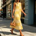 thumbnail image 5 of Tqcoqu Womens Summer Boho A-Line Maxi Dress Casual Color Block Sundress Sleeveless Beach Vacation Coverups, 5 of 5