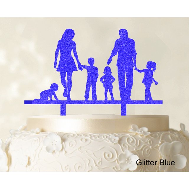 Personalized Family Cake Topper Custom Silhouette Wedding Cake Topper Cake Decorations Option Available 6-7 Inches Wide