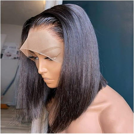 Short Bob Wig Bone Straight man Hair Wigs 13x4 Lace Front man Hair Wigs  PrePlucked Hairline