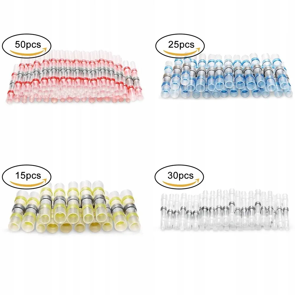 330pcs 22-10AWG Heat Shrink Butt Wire Splice Connectors Seal Crimp Terminals
