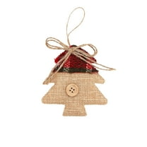 Leodye 1 Pcs Rustic Burlap Christmas Tree Ornaments Bulk Farmhouse Country Christmas Decorations Buffalo Plaid Stocking Hanging Ornaments for Xmas Holiday Gifts Decor-5.1 * 3.5 * 0.7 in