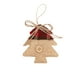 thumbnail image 2 of Adornos navideños de lino hechos a mano | Colgantes festivos con formas festivas | Decoración de tela a cuadros rojos con botones | Conjunto de diseños variados para decoración navideña, 2 of 6