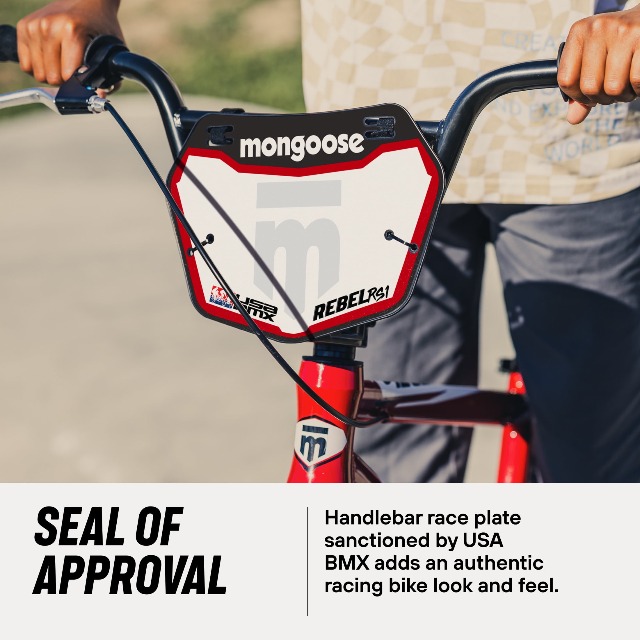 Mongoose Rebel RS1 Kids BMX Bike, 20-in. Wheels, Kids Ages 7-13, Red