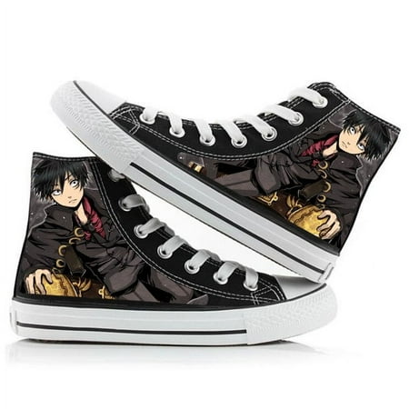 

Anime Casual Shoes One Piece Sneakers Fashion High Top Sneakers Classic Manga Patternss Cosplay Hand Painted Skate Shoes for Boys Girls Teens Anime Fans