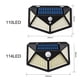 thumbnail image 4 of Bearachild 100/114 LED Luz de energía solar IP65 Impermeable Sensor de movimiento humano infrarrojo Lámpara de pared de seguridad Iluminación y accesorios Bearachild HA022610-00, 4 of 6