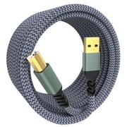 Sinoacc USB A to USB B Printer Cable 10ft, Nylon Braided High Speed Scanner Printer Cable Compatible with HP Canon Dell Epson Brother Lexmark Xerox Piano DAC and More, Gold-Plated Connectors