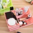 thumbnail image 4 of Organizador de cajones para tocador, caja de cosméticos con estante, elegante almacenamiento de maquillaje rosa, 4 of 8