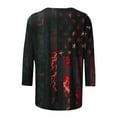 thumbnail image 5 of Lilgiuy 4th of July 3/4 Sleeve Shirt for Women Fashion Independence Day Printing Loose T-shirt Round Neck Casual Top Streetwear, 5 of 5