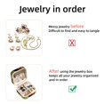 thumbnail image 3 of PhooArto Small Jewellery Box, Forest Animals Foxs Portable Travel Mini Jewelry Case for Women Leather Ring Organizer, 3 of 5