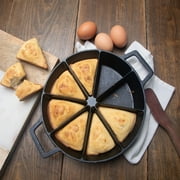Bayou Classic 7478 10-in Cast Iron Wedge Cornbread Skillet Features Side Loop Handles For Easy Transport Bakes 8 Wedges of Cornbread