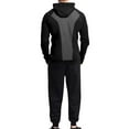 thumbnail image 3 of Timoontee Men's Zip Up Sweatshirts 2 Piece Tracksuit Set Outfit Long Sleeve Hoodies with Drawstring Elastic Waist Sweatpants Relaxed Fit Casual Clothes Black S, 3 of 8