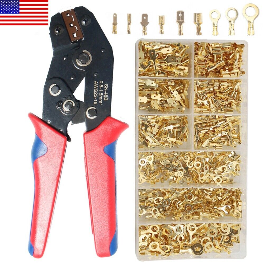 600X Assortment Male Female Spade Terminals Electrical Wire Crimp Connectors Kit