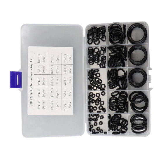 200Pcs Nitrile Rubber O Rings Kits Rubber O Rings Sealing Gasket Washer